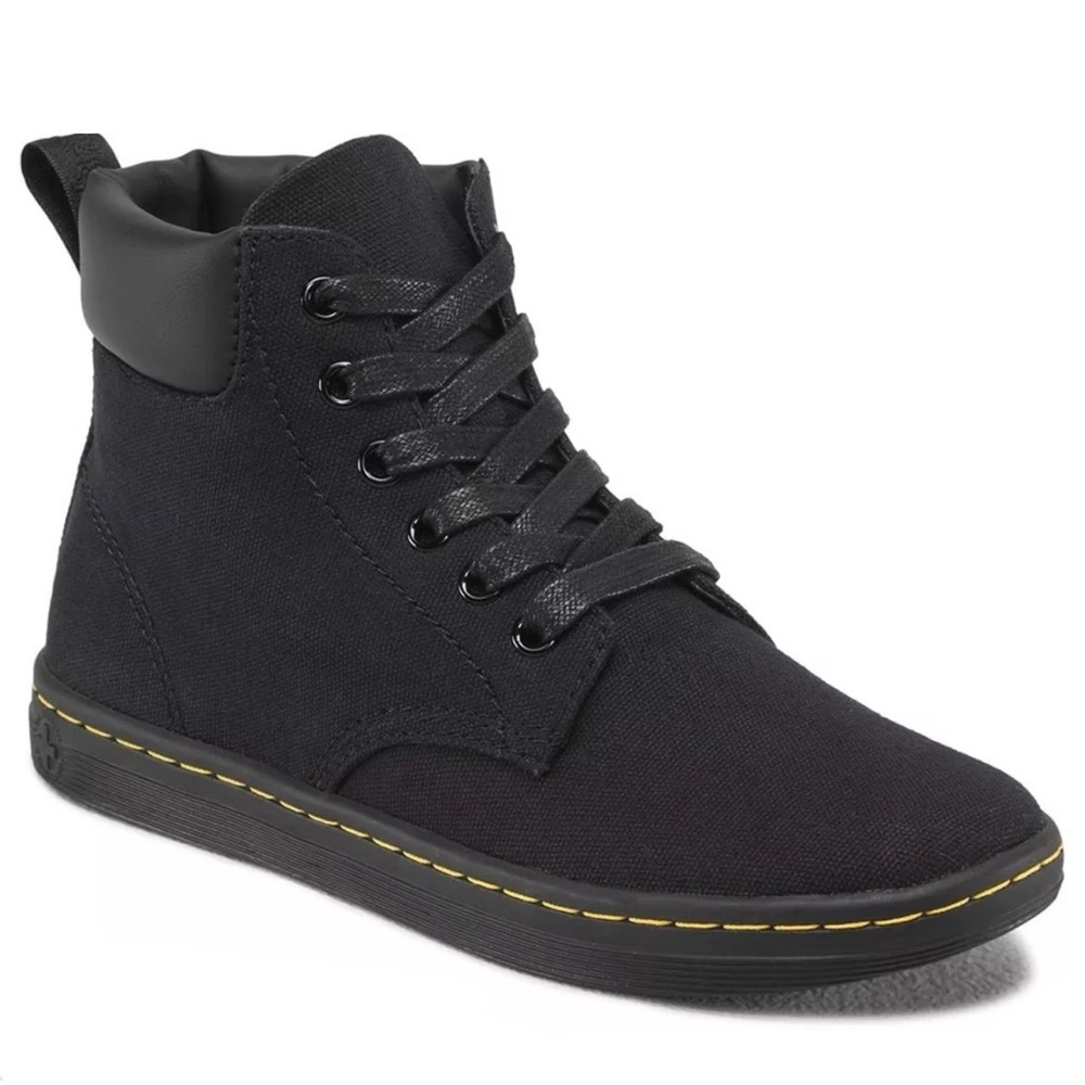 Dr. Martens Women’s Canvas Maelly Boot in Black size 6 Lace-up Padded Ankle Shoe